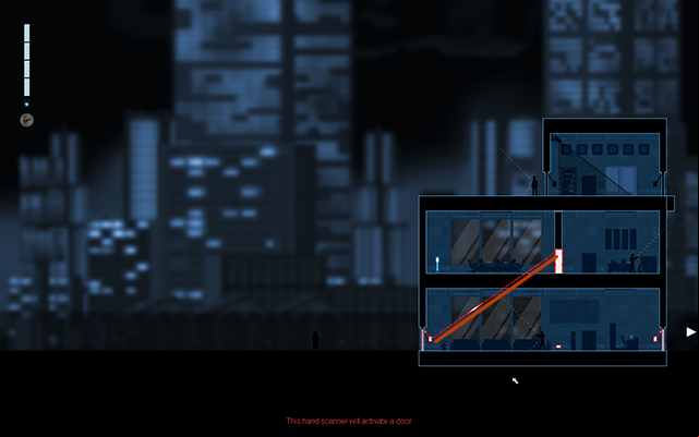 Connect the activation of the closed door with the motion detection door - #13 - Rooke: The Trace - Walkthrough - Gunpoint - Game Guide and Walkthrough