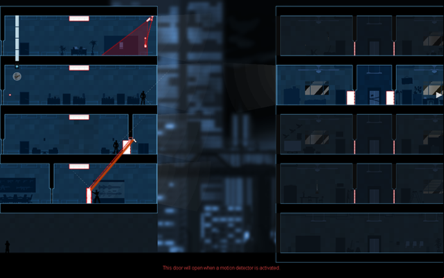 You need to get to the building on the right, but first you have to cut off the line of sight of the three Enforcers in the building on the left - #15 - Mayfield: The Suspect - Walkthrough - Gunpoint - Game Guide and Walkthrough