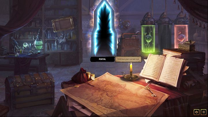 At any time when visiting the laboratory, you can enter the portal which will take you back to the current expedition - Gwent Rogue Mage: Laboratory - Basics - Gwent Rogue Mage Guide
