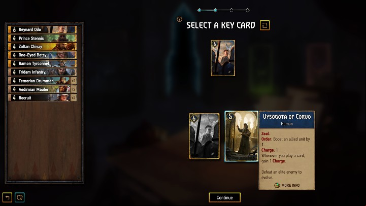 It should be noted here that key cards aren't affected by Events or Places of Power, but can Evolve after defeating elite opponents - Gwent Rogue Mage: Key Cards - how to change them? - FAQ - Gwent Rogue Mage Guide