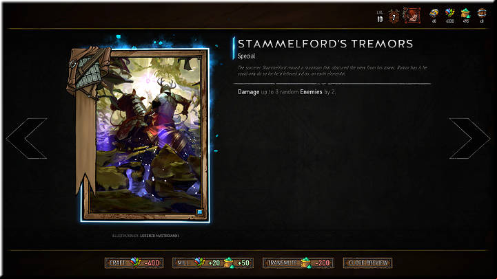 Milling cards - Creating and Destroying Cards - Card Collection and Creating Decks - Gwent: The Witcher Card Game Guide