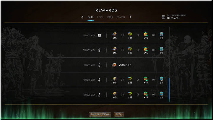 Moreover, every 2 won rounds, the player can receive a random reward from the following pool - Progression System - Card Collection and Creating Decks - Gwent: The Witcher Card Game Guide