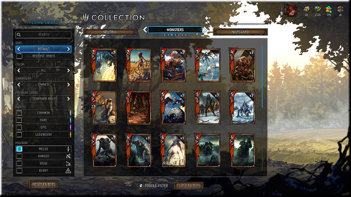 Melee units can be recognized by the sword icon right under the attack point number - Positions of Cards | Card Types - Card Types - Gwent: The Witcher Card Game Guide