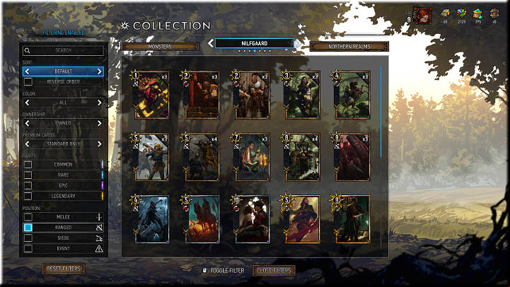 Ranged units have a crossbow icon - Positions of Cards | Card Types - Card Types - Gwent: The Witcher Card Game Guide