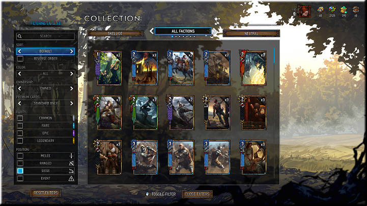 Siege units are deployed to the third row in the rear of the army and can be recognized by the catapult icon - Positions of Cards | Card Types - Card Types - Gwent: The Witcher Card Game Guide