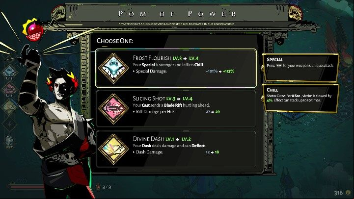 , that using a lot of poms for the same boon will be less effective each time - Hades: Pom of Power - Awards and improvements - Hades Guide