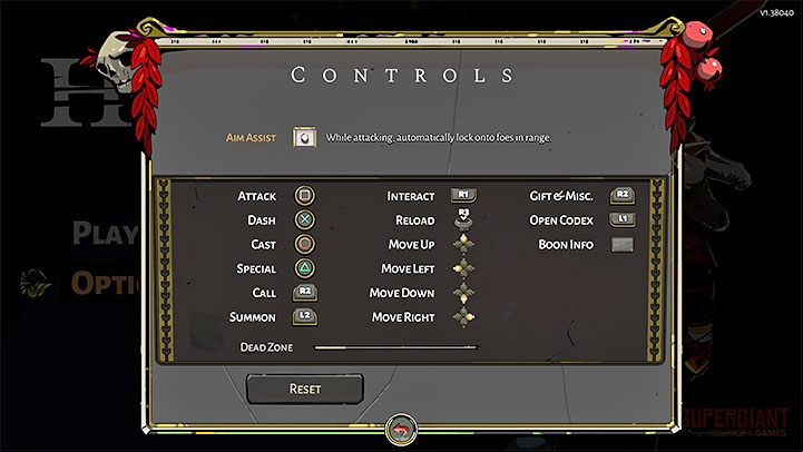 The console version of Hades includes two additional important control settings - Hades: PC controls - Appendix - Hades Guide