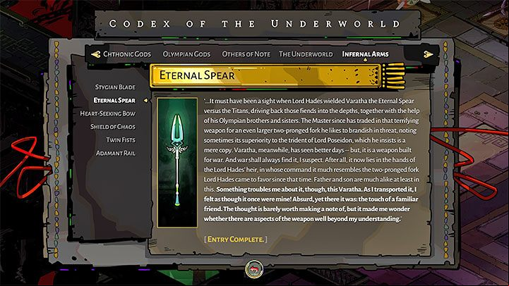 The Eternal Spear is a universal weapon which works well both for long-distance and close-combat - Hades: Eternal Spear - In-game weapons - Hades Guide