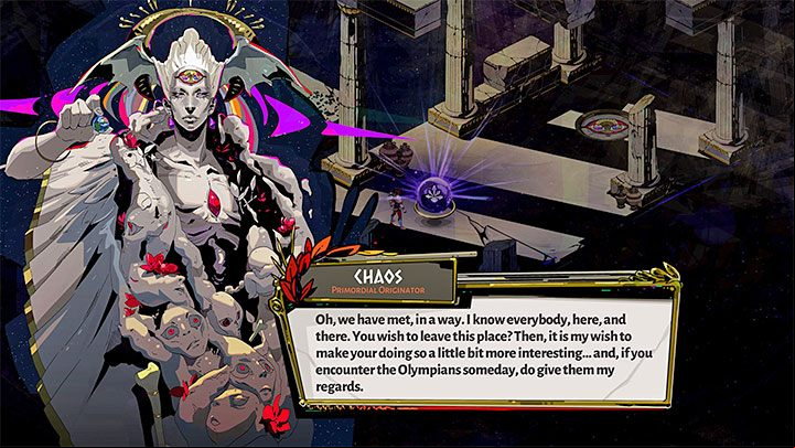Chaos is the name of one of the secret locations of Hades and the mysterious figure that inhabits it - Hades: Chaos - how to unlock? - FAQ - Hades Guide