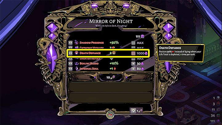 By default, a single run ends when all health points are lost, meaning a new escape attempt must be started - Hades: Death - How to avoid it? - FAQ - Hades Guide