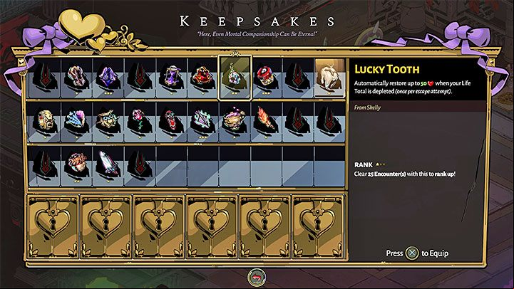 As a reward, you unlock a gift associated with Skelly - Lucky Tooth - Hades: Death - How to avoid it? - FAQ - Hades Guide