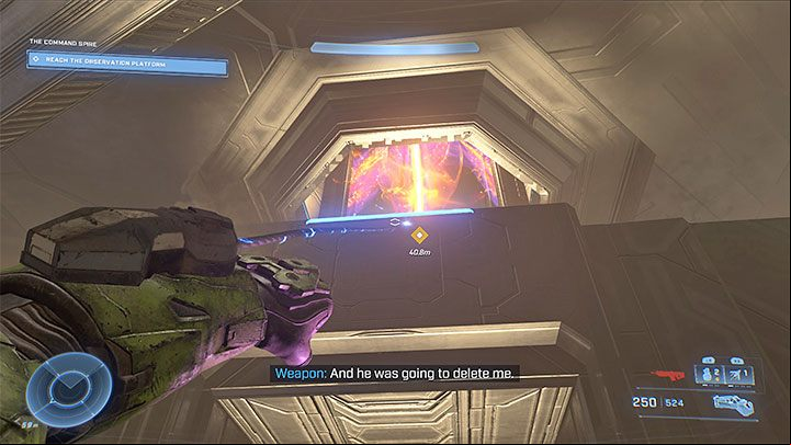 Start by reaching the terminal to access the system - Halo Infinite: The Command Spire - walkthrough - Main missions - Halo Infinite Guide