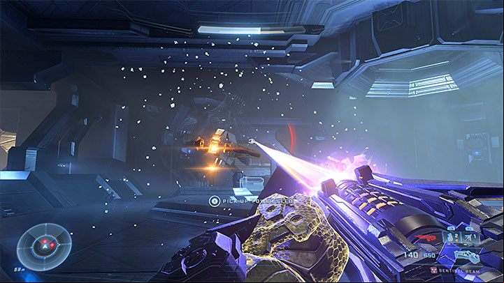 In the location with the power seed, you will probably encounter the first flying vehicle surrounded by a force field - Halo Infinite: The Command Spire - walkthrough - Main missions - Halo Infinite Guide