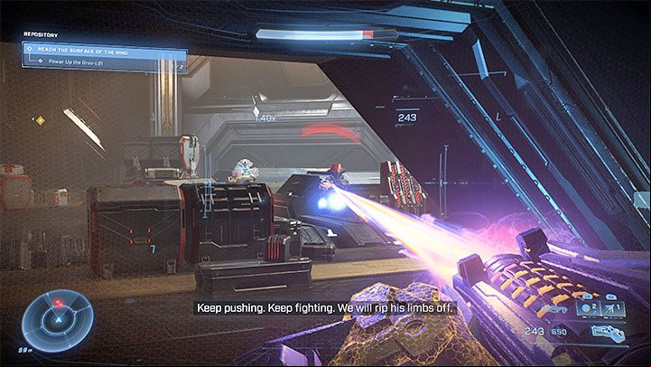 On the new floor, you have to fight some more battles - Halo Infinite: Repository - walkthrough - Main missions - Halo Infinite Guide