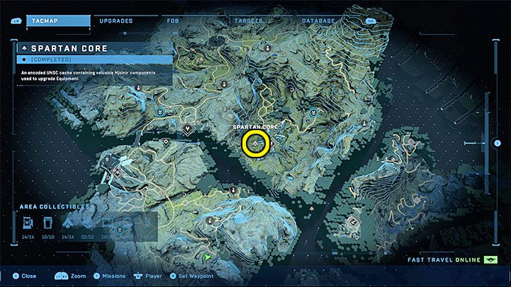 The core is in the south-eastern part of the region, next to the first Spire - Halo Infinite: Mjolnir Armory and Spartan Cores (Connections) - Connections - Halo Infinite Guide