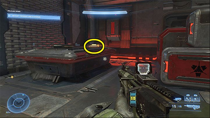 The audio log is in a small building south of the western AA gun, as shown on picture 1 - Halo Infinite: Pelican Down (Graveyards) - all Spartan Cores, Audio Logs - Graveyards - Halo Infinite Guide