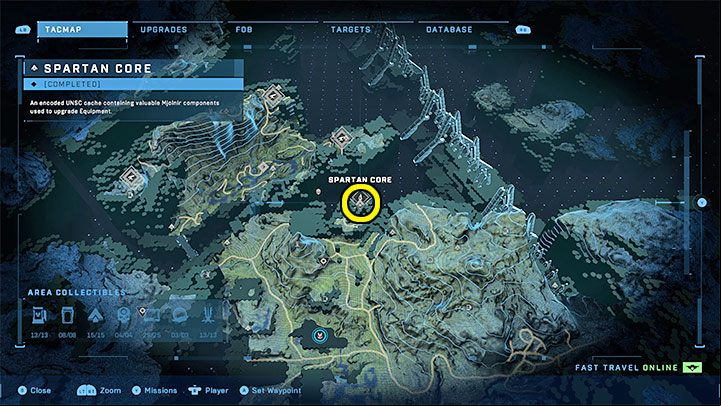 The core is in the northern part of the region, next to one of the beacons tied to the main story - Halo Infinite: Mjolnir Armory and Spartan Cores (Reformation) - Reformation - Halo Infinite Guide
