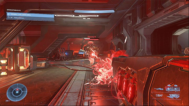 You can use any weapon you like to attack Bassus - Halo Infinite: Bassus - boss, how to defeat? - Bosses - Halo Infinite Guide