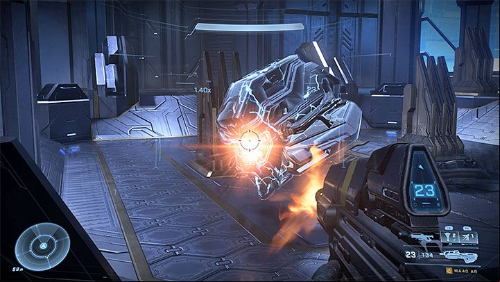 After destroying one of its legs, the boss will be vulnerable to attacks for a short time - Halo Infinite: Adjutant Resolution - boss how to defeat? - Bosses - Halo Infinite Guide
