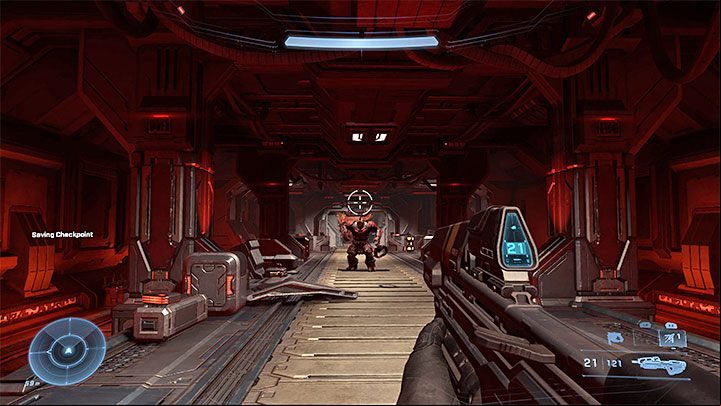 During the first encounter with the Exile, attack him from a distance to avoid his charge - Halo Infinite: Warship Gbraakon - walkthrough - Main missions - Halo Infinite Guide