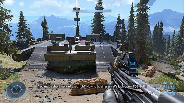 Two of the three yellow markers symbolize FOB bases - Halo Infinite: Recovery - walkthrough, solution - Main missions - Halo Infinite Guide