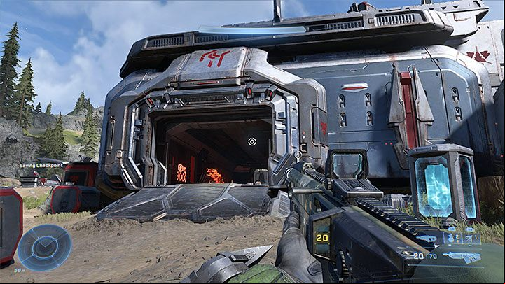 Visitthe central part of the armoury and locate the large building in the above image - Halo Infinite: Armory of Reckoning (Connections) - collectibles, Spartan Cores, Audio Logs - s - Halo Infinite Guide