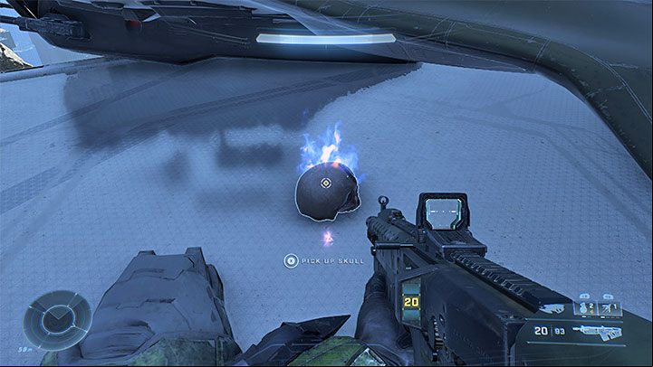 This collectible is very hard to reach – at the very top of a small vertical structure - Halo Infinite: Thunderstorm, 6th skull (open world) - location, where to find? - Skulls - Halo Infinite Guide