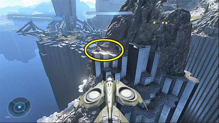 Now that you have an aircraft you can simply fly to the island - Halo Infinite: Famine, 10th skull (open world) - location, where to find? - Skulls - Halo Infinite Guide
