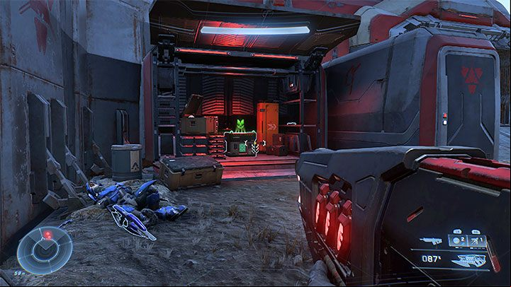 The core is in the north-west part of the enemy base, inside an open container - Halo Infinite: Annex Ridge (Reformation) - collectibles, Spartan Cores, Audio Logs - Reconstruction - Halo Infinite Guide