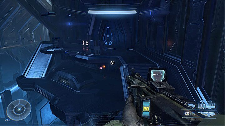 Turn 180 degrees to stand with your back to the currently ignored destination marker - Halo Infinite: Grunt Birthday Party, 4th skull (Repository) - where to find? - Skulls - Halo Infinite Guide