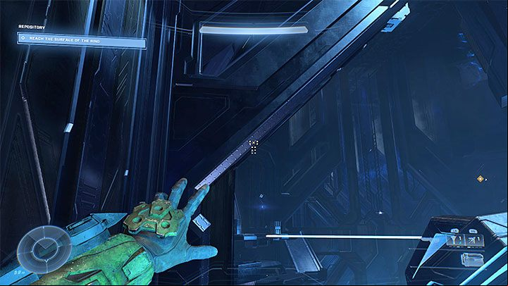Now you must carry the seed back, which means returning to the main hall and using Grappleshot to return to the central area - Halo Infinite: Grunt Birthday Party, 4th skull (Repository) - where to find? - Skulls - Halo Infinite Guide