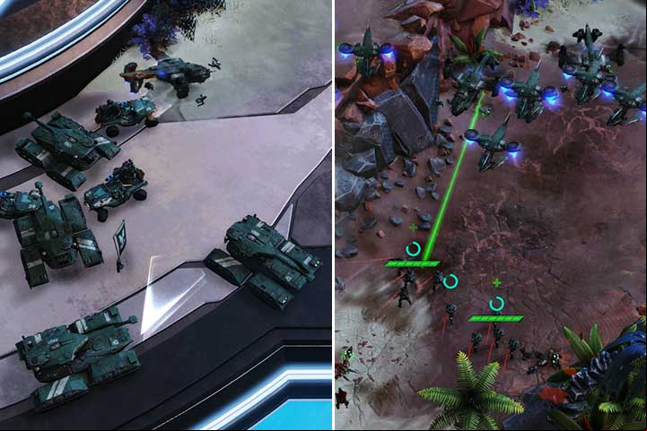 Use narrow paths to block enemy forces. your troops with flying units. - Mission 8 - Hold the Line | Campaign - Campaign - Halo Wars 2 Game Guide