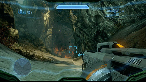 After picking it up, go through a shown crack - Get to the rallying point - Requiem - Halo 4 - Game Guide and Walkthrough