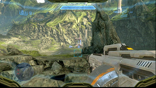 When you ride further the ride side, you see another enemy squad with a cannon - Get to the rallying point - Requiem - Halo 4 - Game Guide and Walkthrough