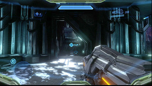 When you destroy all targets, a portal opens between two cores opposite to the entrance - Destroy three power sources - Forerunner - Halo 4 - Game Guide and Walkthrough
