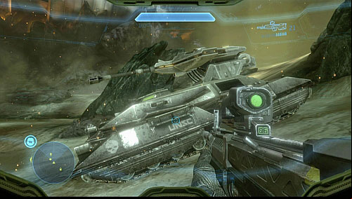 Go lower, killing enemies blocking way to Scorpion - Get to the Infinity - Infinity - Halo 4 - Game Guide and Walkthrough