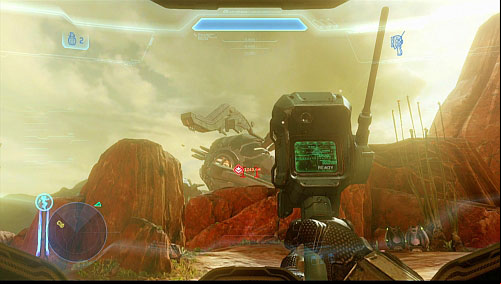 After cleaning the area up, go down - Destroy the first molecular cannon - Reclaimer - Halo 4 - Game Guide and Walkthrough
