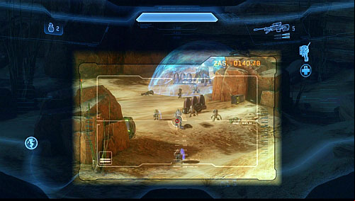 Switch on the left turret again and fire at Banshees and shooters on Phantoms - Destroy the first molecular cannon - Reclaimer - Halo 4 - Game Guide and Walkthrough