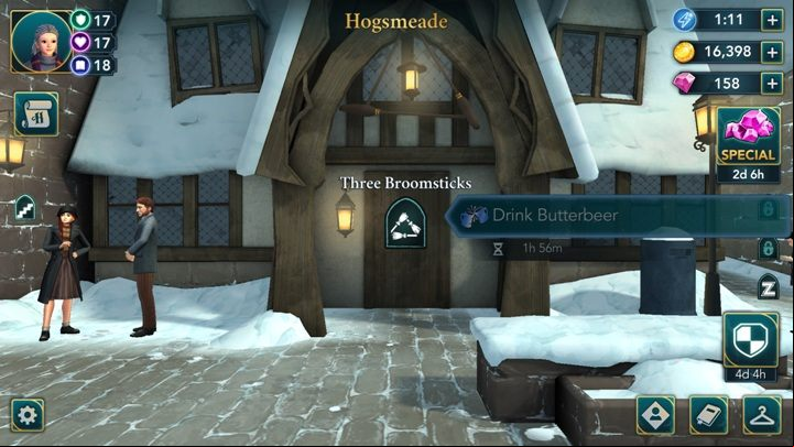 Drink Butterbeer - you can bring your friends to the Tree Broomsticks during year 3 of your school education - How to develop friendships with fellow students outside of regular missions? - Basic tips - Harry Potter: The Hogwarts Mystery Game Guide