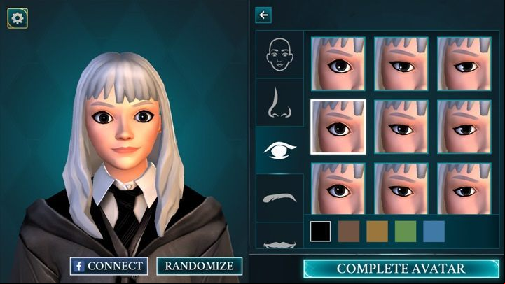 You can choose from nine types of eyes - Character creation in Harry Potter The Hogwarts Mystery - Basic tips - Harry Potter: The Hogwarts Mystery Game Guide