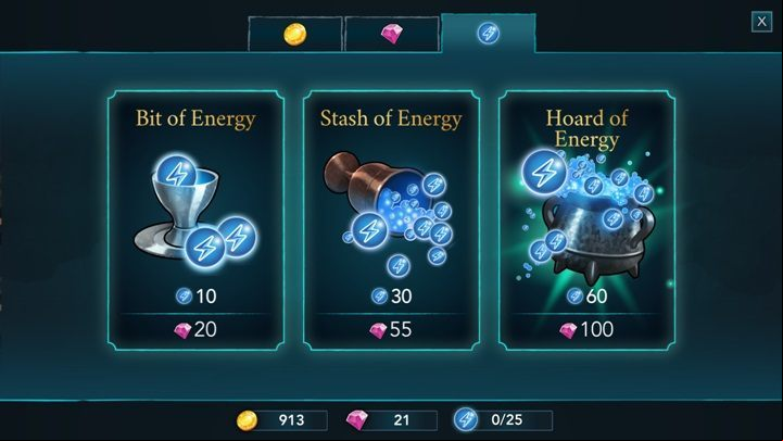 Spend your gems - How to regenerate energy in Harry Potter The Hogwarts Mystery? - Basic tips - Harry Potter: The Hogwarts Mystery Game Guide
