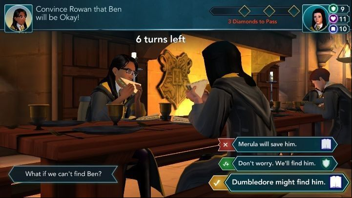 During conversations, a skill that will be developed is shown on each dialogue option - How to develop skills in Harry Potter The Hogwarts Mystery? - Basic tips - Harry Potter: The Hogwarts Mystery Game Guide