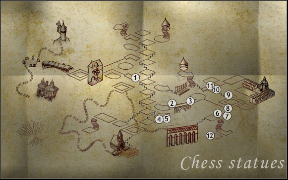 1 - Chess statues - Encyclopedia - Harry Potter and the Order of the Phoenix - Game Guide and Walkthrough