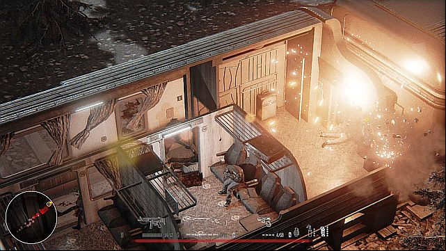 Use the common gas tanks and fire extinguishers to cause explosions. - Mission 3 - Train | Walkthrough - Walkthrough - Hatred Game Guide & Walkthrough