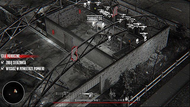 Theres an armory where you pick up the C4. - Mission 6 - Military Base | Walkthrough - Walkthrough - Hatred Game Guide & Walkthrough