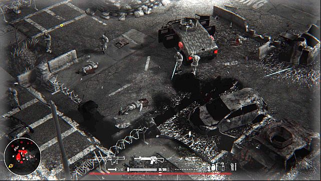 Rushing wont help - you will be killed in a second. - Mission 6 - Military Base | Walkthrough - Walkthrough - Hatred Game Guide & Walkthrough