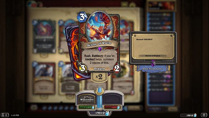 In the presented deck, aside from weapons and attack points received from the Galakrond Invocations, you wont find mechanisms that allow you to instantly deal direct damage to the enemys portrait - Warrior - effective deck - Descent of Dragons - Descent of Dragons - Hearthstone: Heroes of Warcraft Game Guide