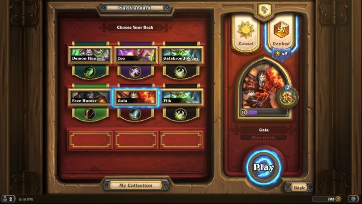 In the first case, you are matched against opponents with a similar league and rank, which you increase with successive victories - Game Modes | The basics - The Basics - Hearthstone: Heroes of Warcraft Game Guide