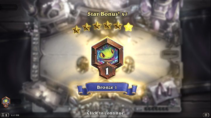 For example, at the beginning of the Hearthstone season, starting in the Bronze League, you can get as many as 7 or 8 extra stars for each win - Game Modes | The basics - The Basics - Hearthstone: Heroes of Warcraft Game Guide