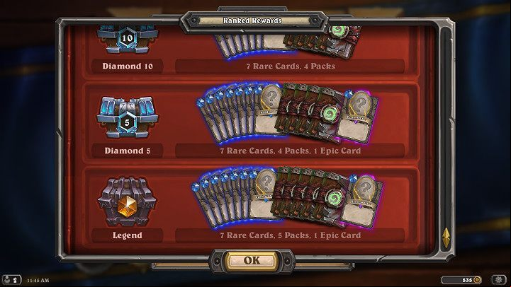 Among the prizes available are additional card packs tailored to Hearthstones latest expansion, rare cards, and even EPIC cards - Game Modes | The basics - The Basics - Hearthstone: Heroes of Warcraft Game Guide
